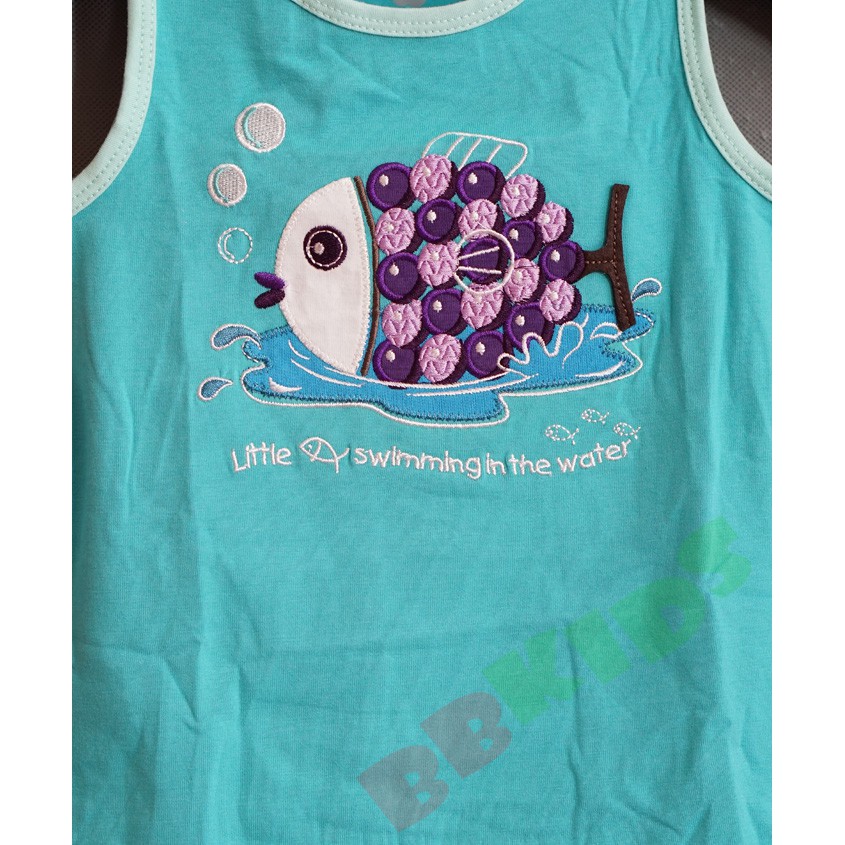 Bộ thun bé trai mùa hè thêu Cá chép rồng