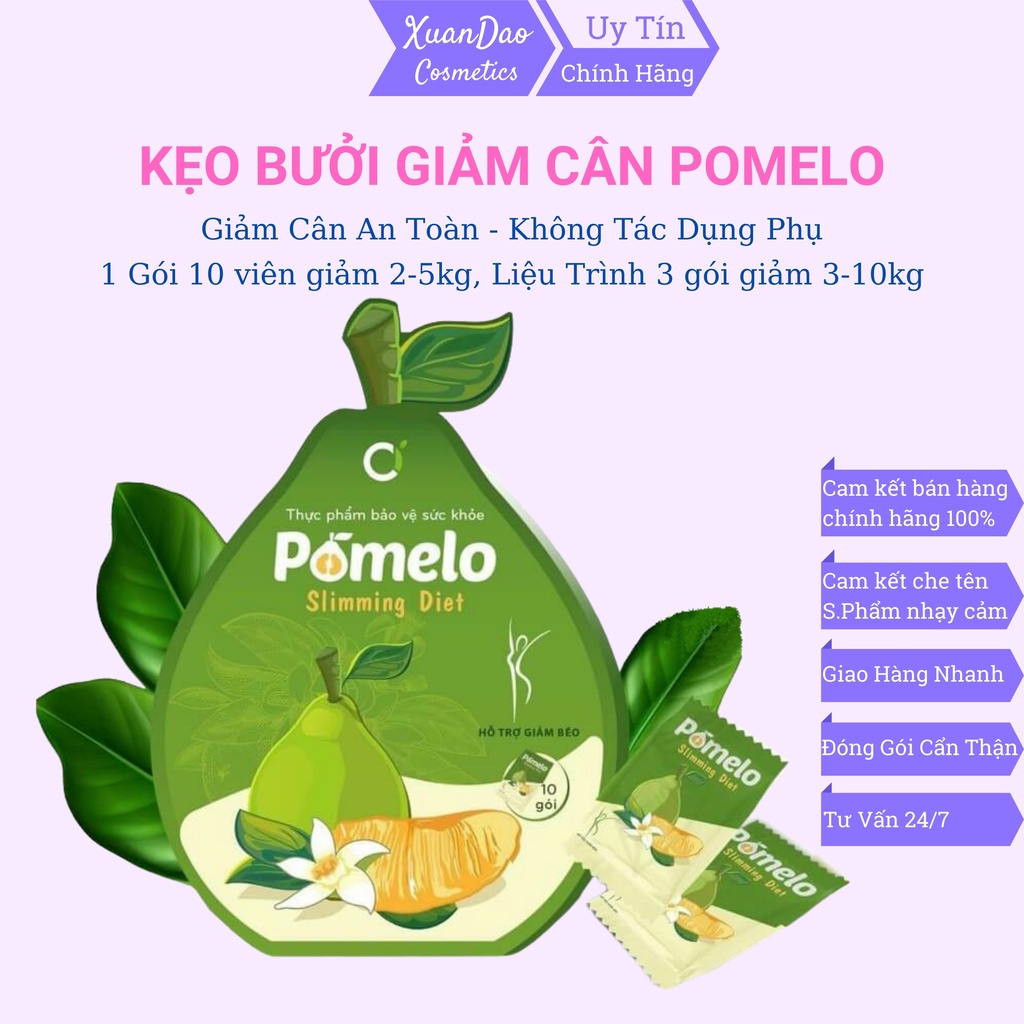 Kẹo bưởi giảm cân Pomelo Slim Diet CiOrganic gói 10 viên dáng đẹp eo thon giảm cân an toàn hiệu quả