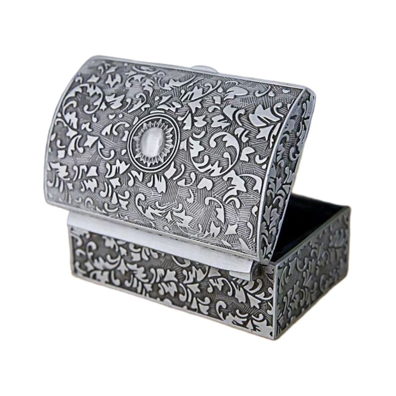 Flgo Hộp Đựng Trang Sức Nhỏ Bằng Kim Loại Kẽm Sơn Tay Phong Cách Vintage Trang Trí Nhà Cửa
