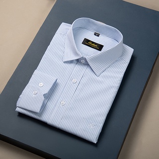 Áo Sơ Mi Nam Công Sở Trung Niên Anton Somianton Xanh Kẻ Sọc Dài Tay Vải Cotton Kẻ Sọc Đôi - Y327