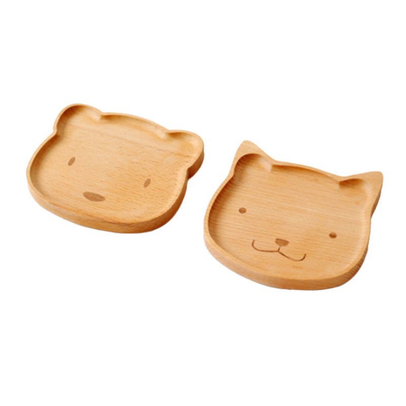 Dĩa gỗ dễ thương hình động vật dành cho bé