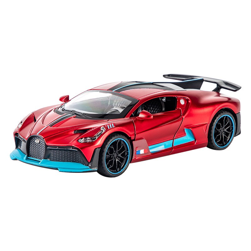 Xe mô hình ô tô BUGATTI - DIVO  tỉ lệ 1:18 bằng sắt xe chạy cót có âm thanh động cơ và đèn mở các cửa