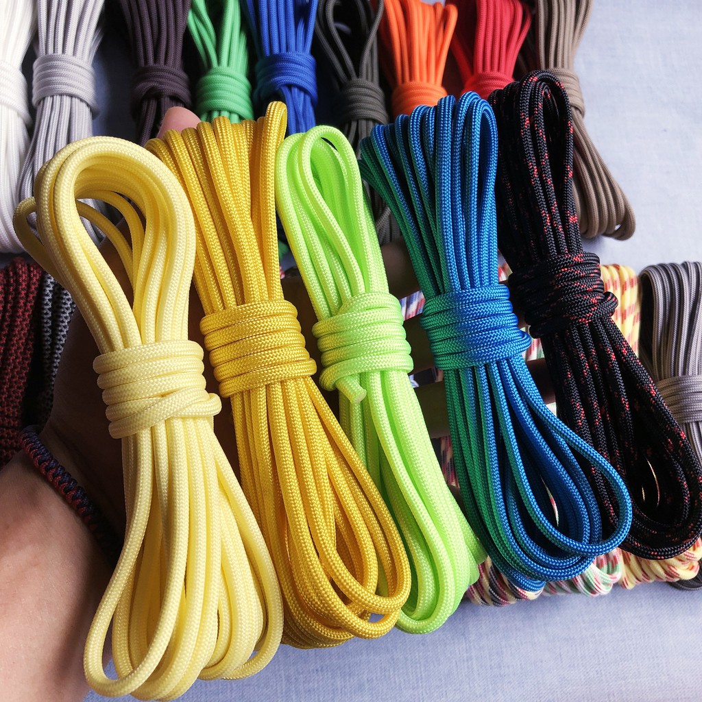 10m màu 21-31 dây dù Paracord 550lbs đường kính 4mm rất tròn, sinh tồn hàng mỹ USA