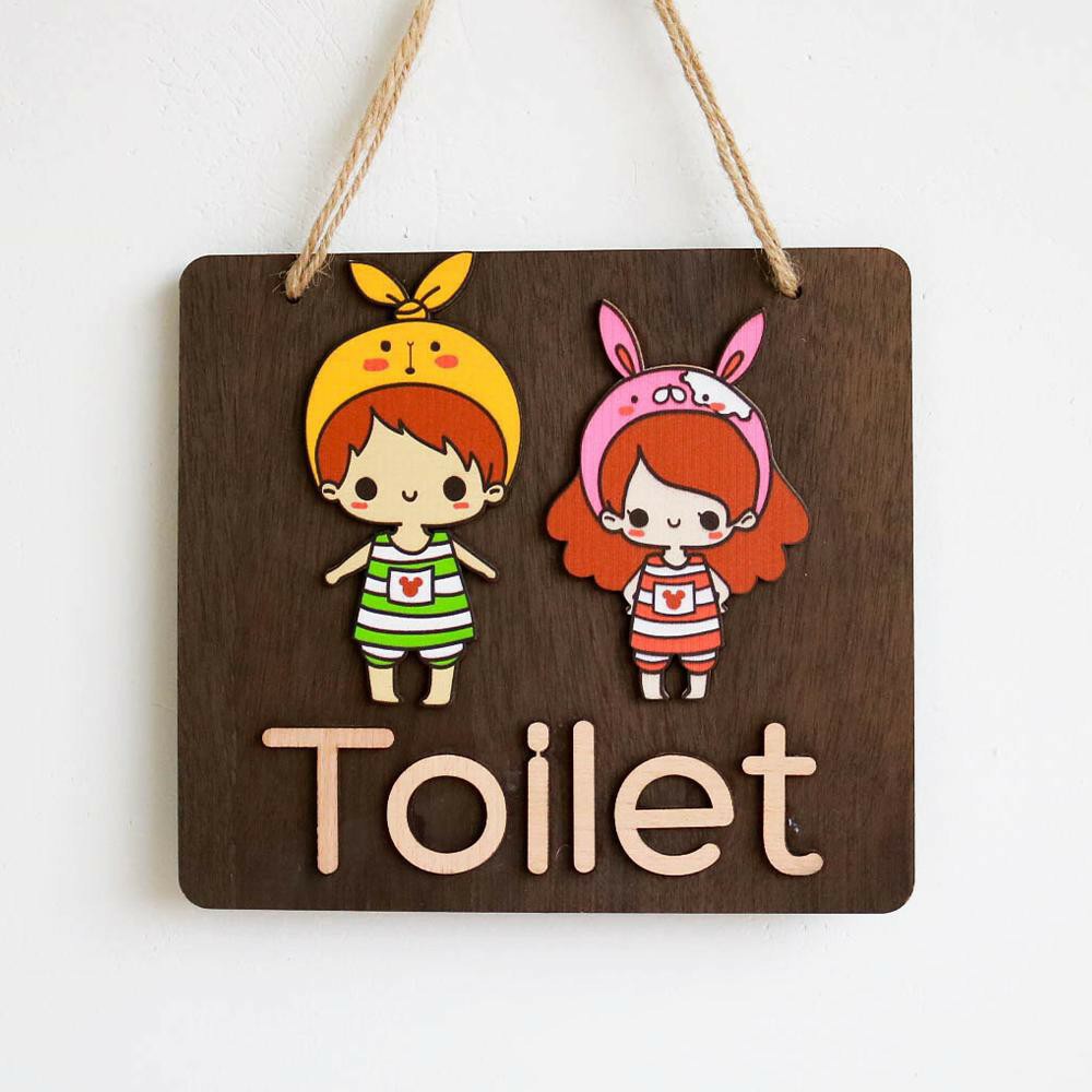 Biển gỗ Toilet treo phòng