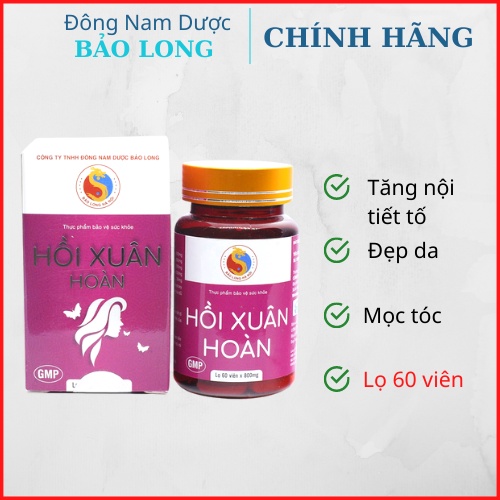 Viên uống hỗ trợ Sinh Lý Nữ Hồi Xuân Hoàn Bảo Long, Bảo Vệ Da, Chống Lão Hóa, Đông Nam Dược Bảo Long