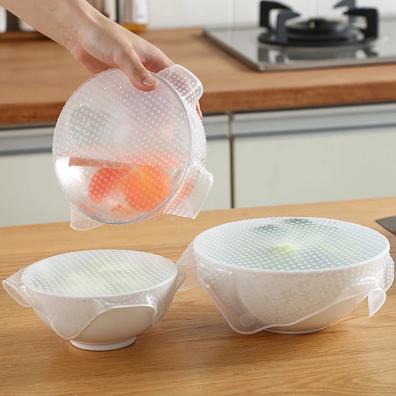 Miếng Bọc Thực Phẩm Bằng Silicon Co Giãn Đa Năng Có Thể Tái Sử Dụng Ốp