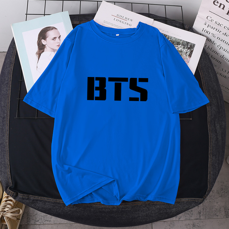 BTS BTS World Tour Big Logo Áo phông nam và nữ mùa hè áo phông ngắn tay giản dị quần áo phong cách đường phố hàng đầu