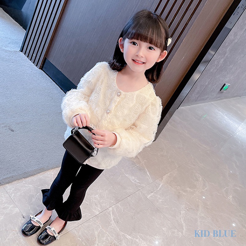 Áo Khoác Cardigan Dệt Kim Thời Trang Xuân Thu Cho Bé Gái