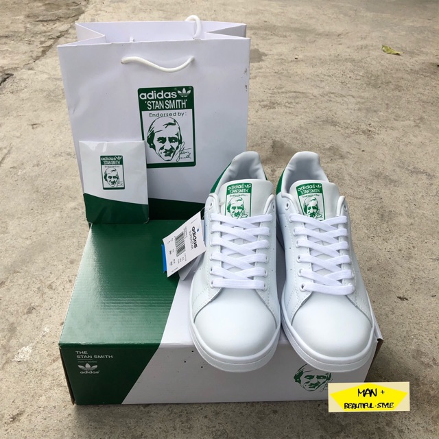 GIÀY THỂ THAO ADIDAS STAN SMITH gót xanh