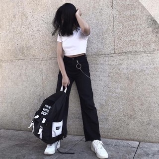 ÁO THUN XỊN  FOREVER 21 CROPTOP TRƠN BASIC ÔM BODY - CỔ TRÒN