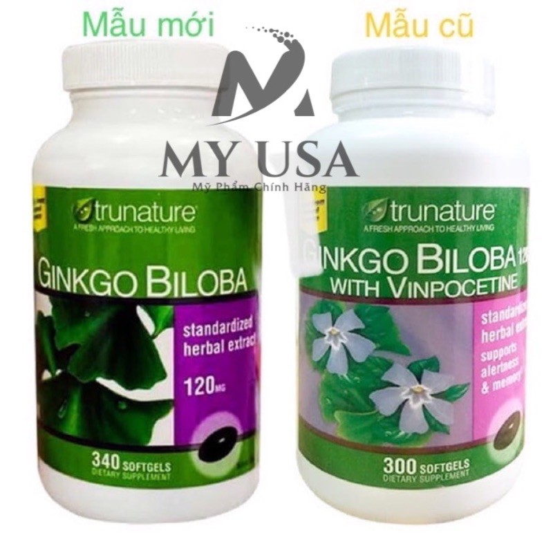 Viên uống tuần hoàn não❤Viên uống bổ não Ginkgo Biloba Trunatru 120mg từ Mỹ