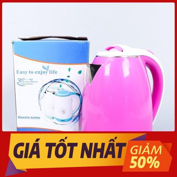 Ấm siêu tốc sơn màu cách nhiệt - nhanh sôi, chống bỏng, nhiều màu - ấm siêu tốc 2 lớp cách nhiệtmàu sắc trẻ trung