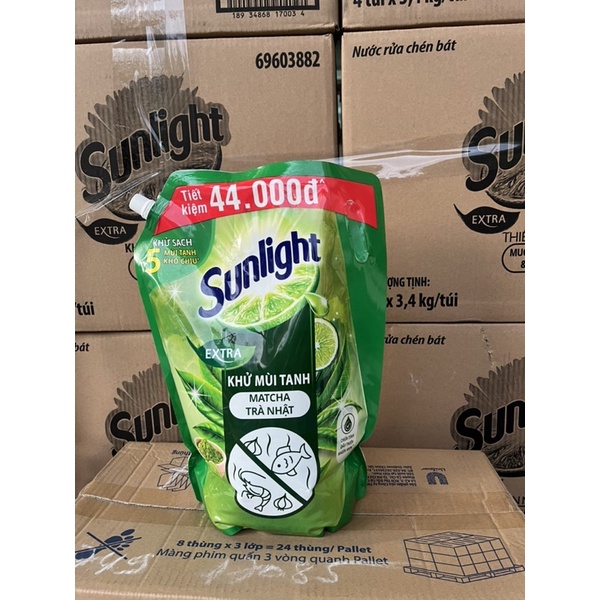 TÚI NƯỚC RỬA CHÉN SUNLIGHT 3,5 Kg - 3,4 Kg