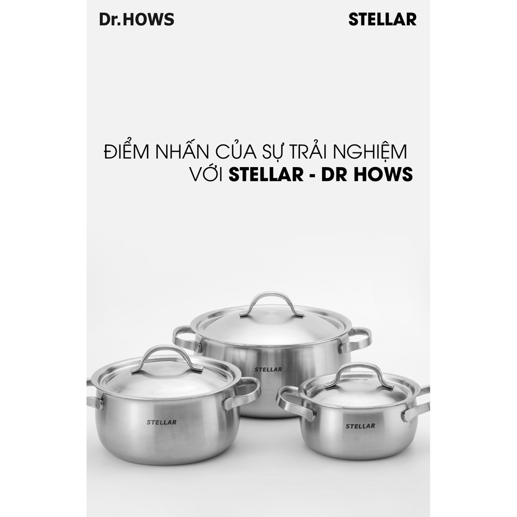 Nồi nấu Inox 3 lớp Dr.HOWS Stella Casserole