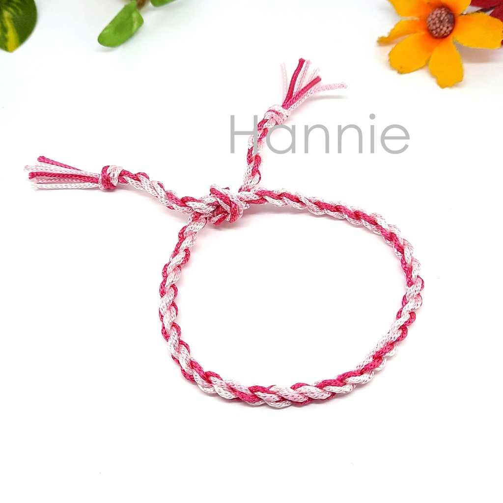 (Tay/Chân) Vòng chỉ tình bạn màu hồng - Vòng đeo nam nữ chống thấm nước waterproof - Friendship Bracelet handmade