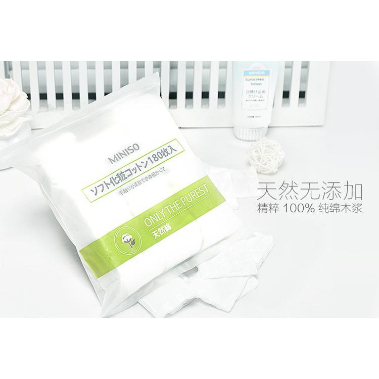 Bông Tẩy Trang Miniso Only The Purest 180 Miếng Với 100% Cotton Siêu Sạch -  Lee Bangkok
