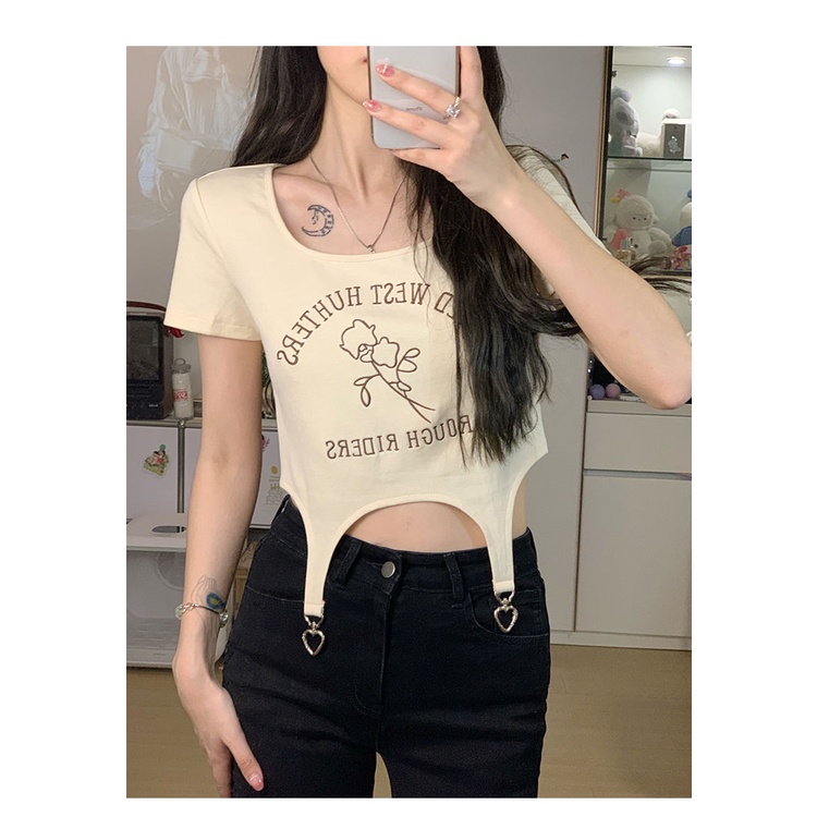 Áo Croptop Tay Ngắn Thời Trang Cho Nữ