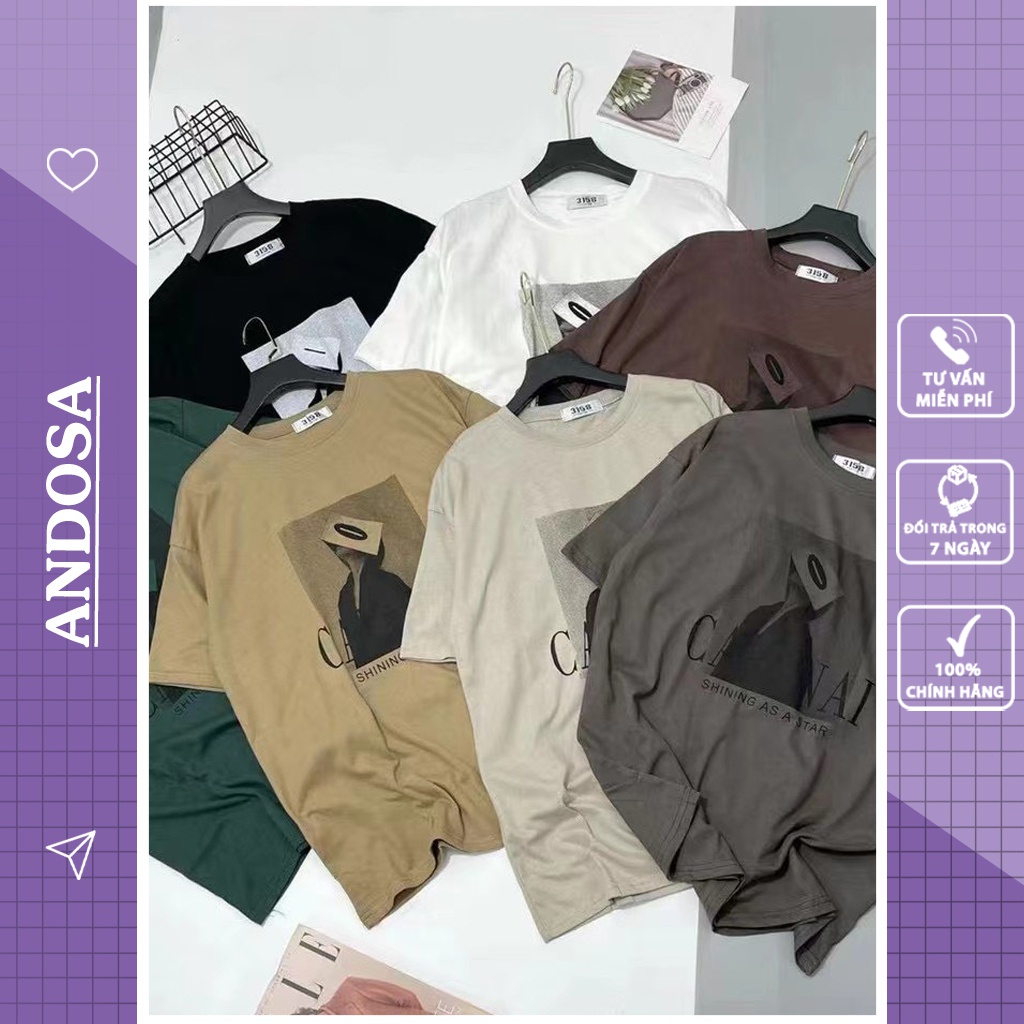 Áo thun nữ 3158 in hình form rộng tay lỡ chất cotton hàng Quảng Châu ANDOSA AT18