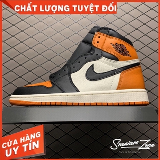 Giày thể thao air jordan 1 retro high shattered backboard màu cam đen mũi cam cho cả nam và nữ