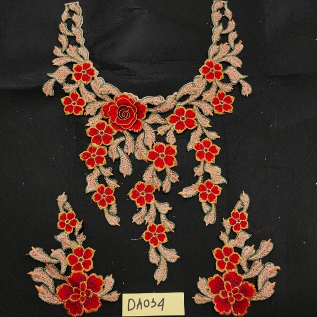 Bộ cổ và tay thêu mã DA034