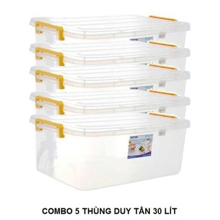5 Thùng Nhựa Duy Tân Trong Suốt 30 Lít (57 x 38 x 21 cm) HÀNG CHÍNH HẢNG
