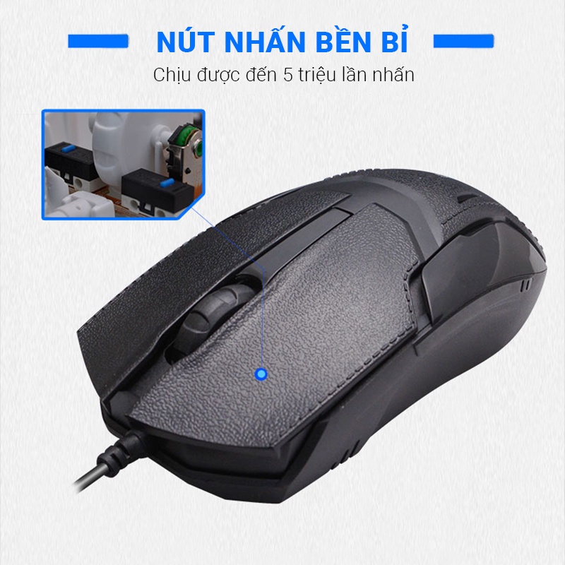 Chuột Chơi Game Có Dây 1200 Dpi Chuột máy tính Rgb có đèn, cảm biến quang nhanh nhạy chính xác thiết kế gọn nhẹ