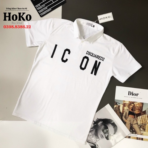 Áo thun nam tay ngắn có cổ,  áo có cổ nam, polo nam đẹp họa tiết icon Chất Liệu cotton nam