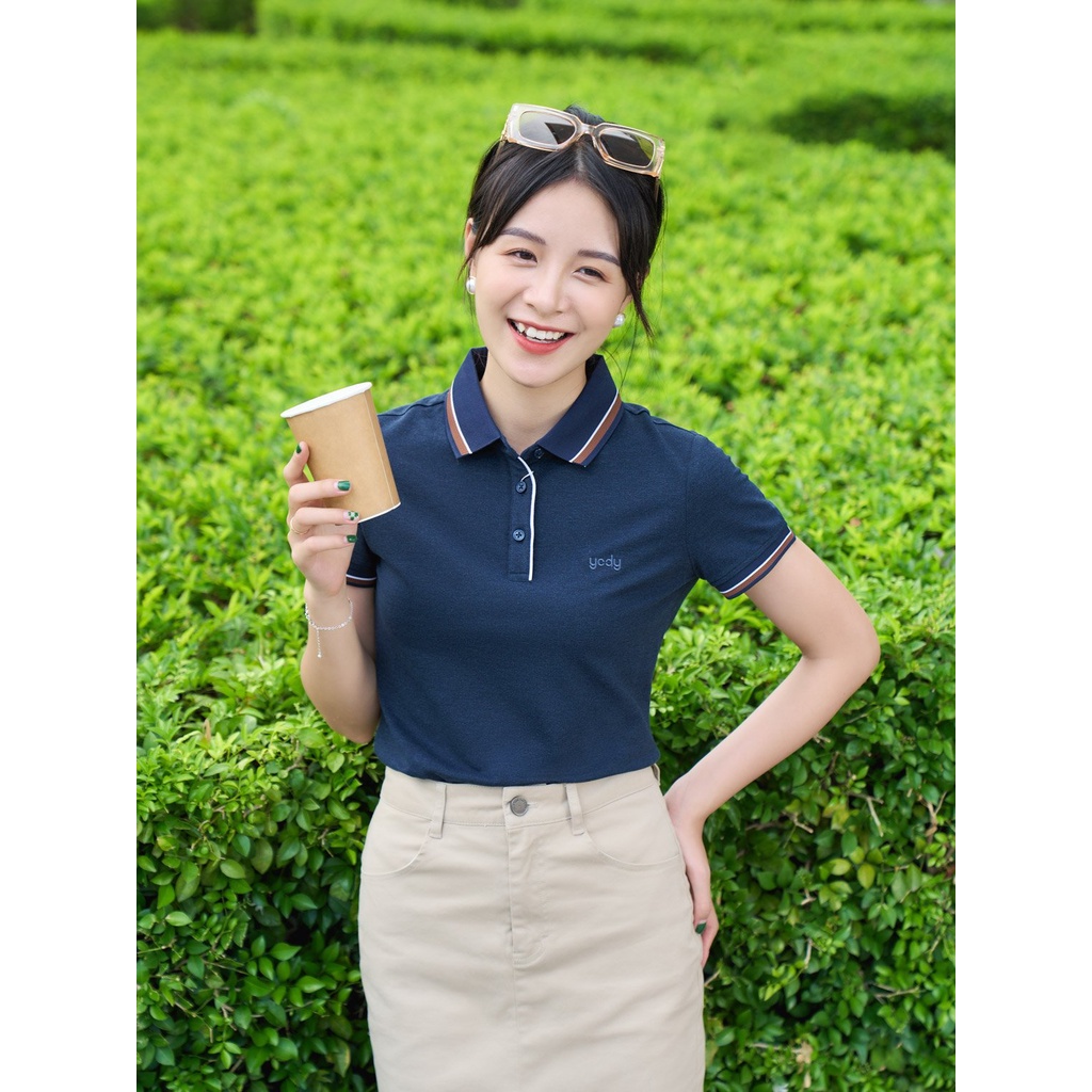 Áo Polo Nữ Sợi Se Phối Nẹp Thoáng Mát Mềm Mịn Dáng Đẹp APN5402