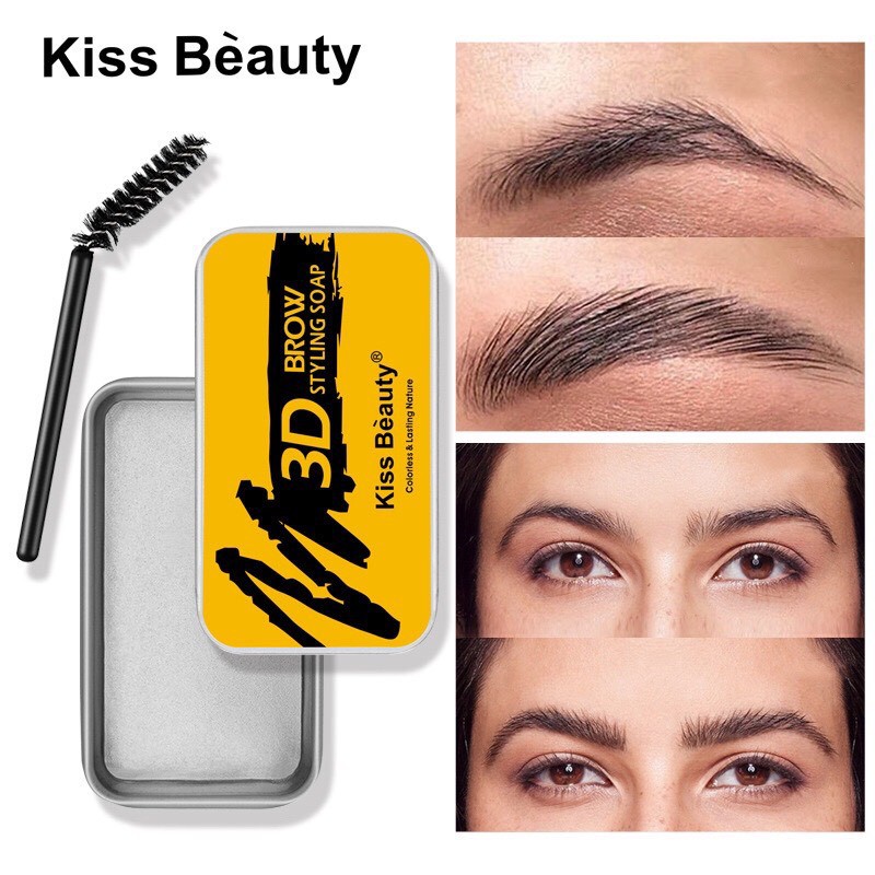 Sáp định hình lông mày 3D KISS BEAUTY trong suốt tạo dáng lông mày cá tính tự nhiên Brow Styling Soap KISS06