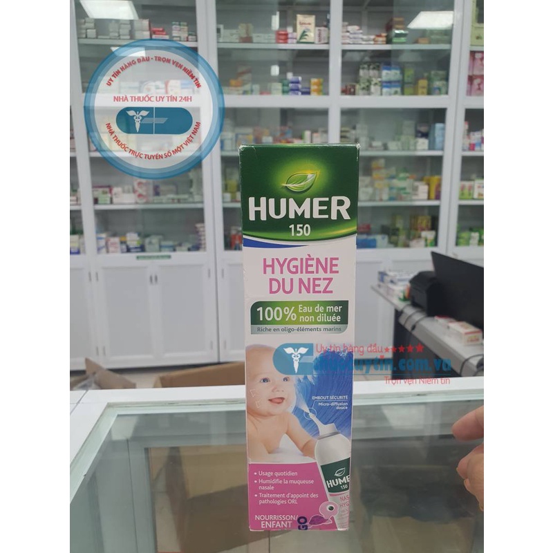 Xịt mũi Humer Nasal Hygiene hỗ trợ và phòng ngừa tai mũi họng cho bé chai 150ml
