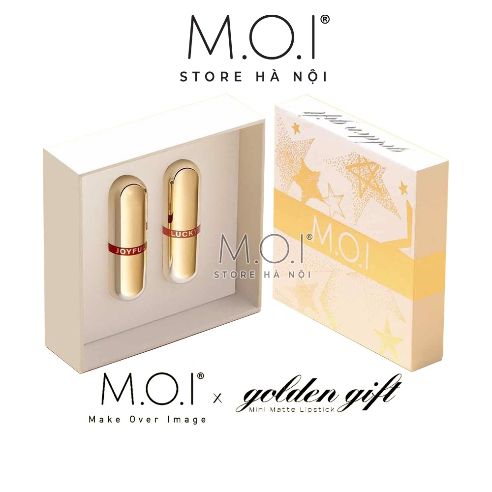 Set 2 Son môi chính hãng M.O.I Mini Golden gift 👄 Son môi Hồ Ngọc Hà M.O.I Cosmetics
