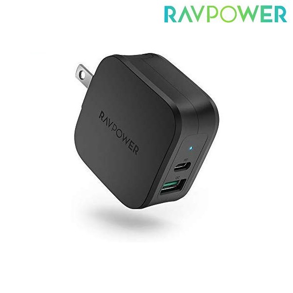 Củ Sạc Nhanh 18w 2 Cổng RAVPower RP-PC113 Usb Type C PD MFI cho iPhone iPad IP 6 7 8 Plus 10 11 12 Pro max x xs cốc cóc