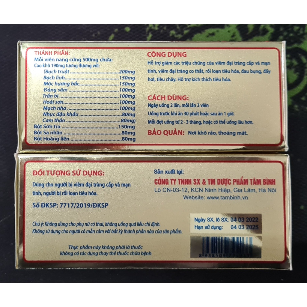 Đại Tràng Tâm Bình (Hộp 60 viên) - Xua tan nỗi lo viêm đại tràng, đầy hơi, khó tiêu, tiêu chảy.