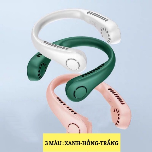 Quạt Đeo Cổ Mini Tích Điện Không Cánh Quạt Cầm Tay Mini Tiện Dụng Cho Người Tập GYM Thể Thao Văn Phòng Đèn Rọi Ray ASAKI
