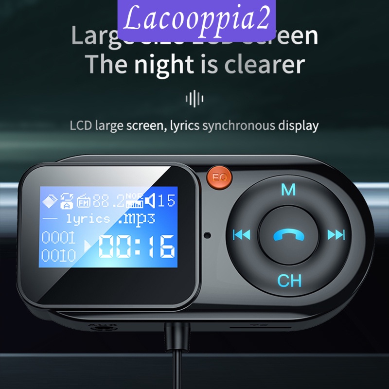 [LACOOPPIA2] 1.3&quot; Car Bluetooth Car FM Transmitter Radio MP3 Player 2 USB Charger Adapter