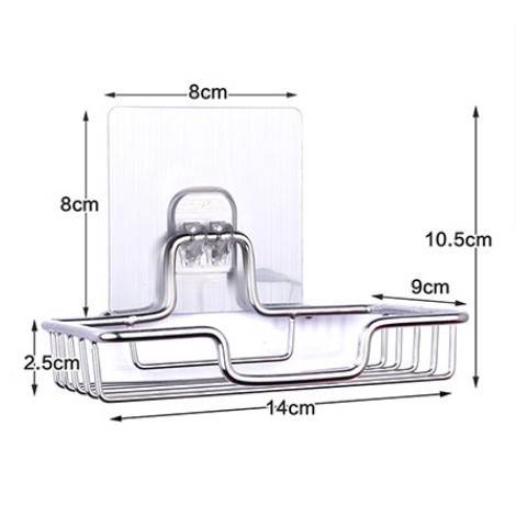 Kệ đựng xà phòng dán tường khay để đồ nhà tắm giá inox ke xa bong hình chữ nhật gia dụng tiện ích đồ đựng xà bông X56