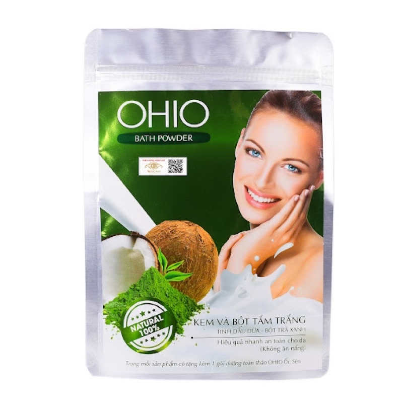 tắm trắng Ohio dầu dừa - bột trà xanh 250g