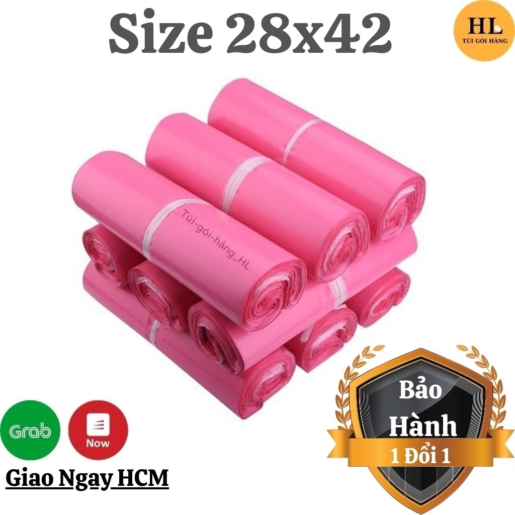 Túi Gói Hàng HL05-03 Chất Lượng Thông Dụng Size 28 x 42 Màu Hồng Baby