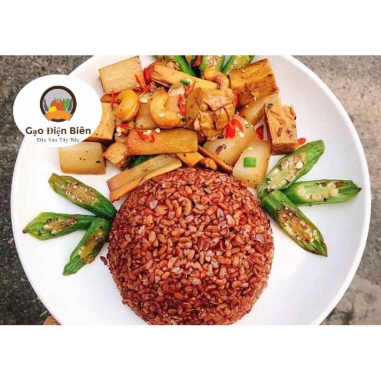 1kg Gạo lứt ĐỎ ĐIỆN BIÊN (Cơm dẻo nấu ko cần ngâm) ăn kiêng giảm cân Eatclean (Túi hút chân không)