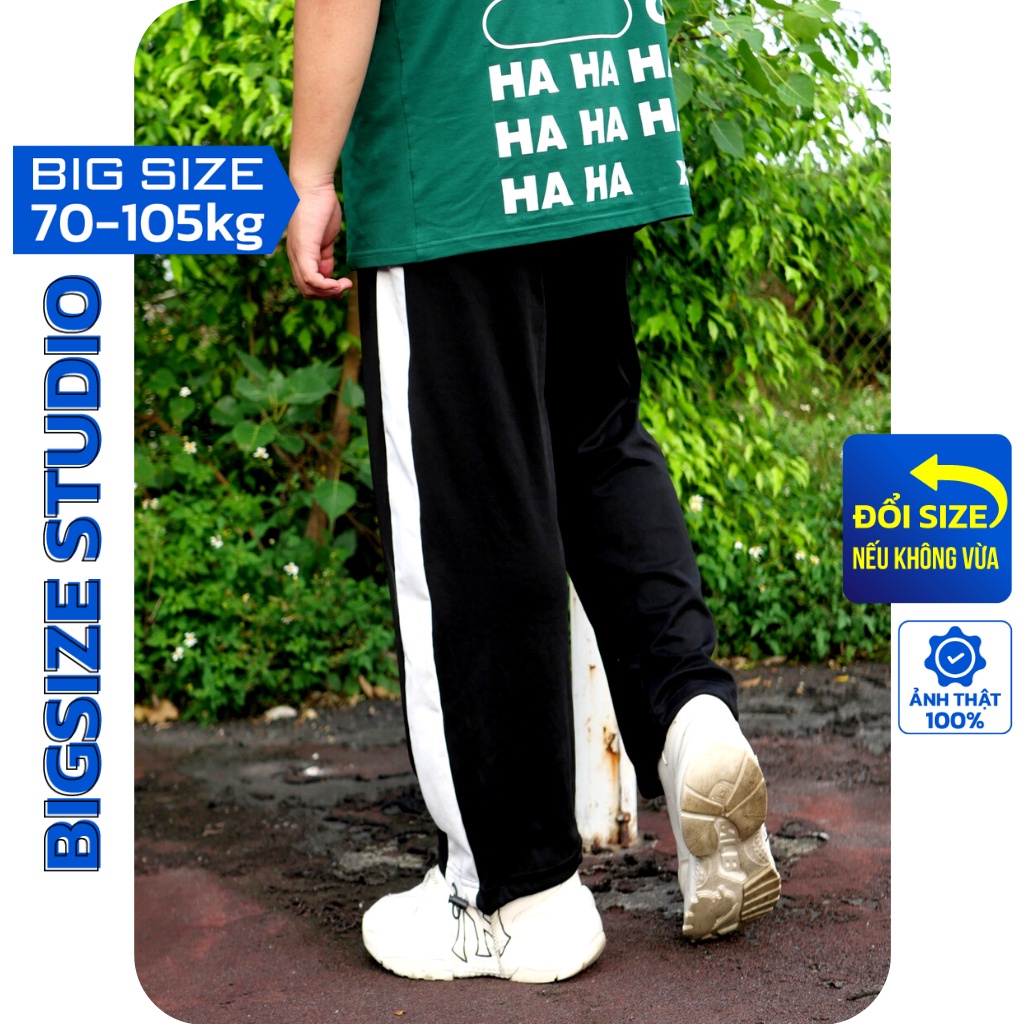 Quần ống rộng ống suông baggy 1 SỌC TO dành cho người béo BIGSIZE STUDIO