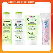 COMBO LÀM SẠCH SIMPLE TẨY TRANG + SỮA RỬA MẶT + NƯỚC HOA HỒNG