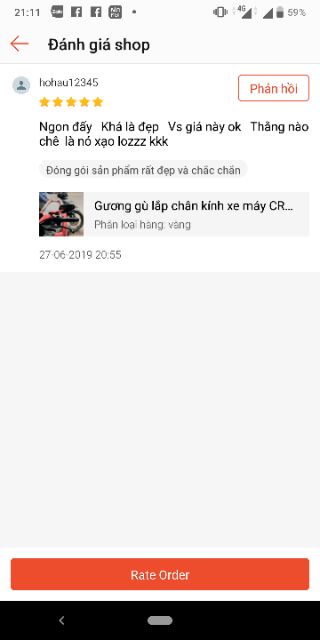 Gương gù lắp chân kính xe máy CRG