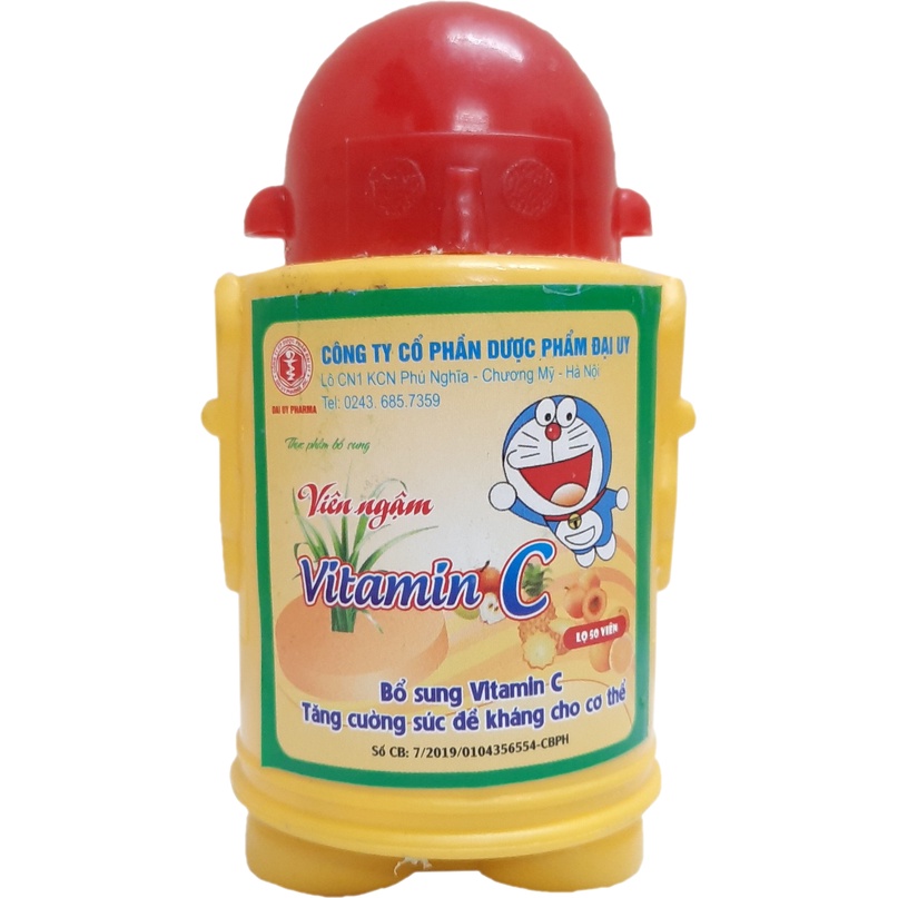 Viên Ngậm Vitamin C doremon- Đại Uy (50 viên) - Tăng cường sức đề kháng cho trẻ