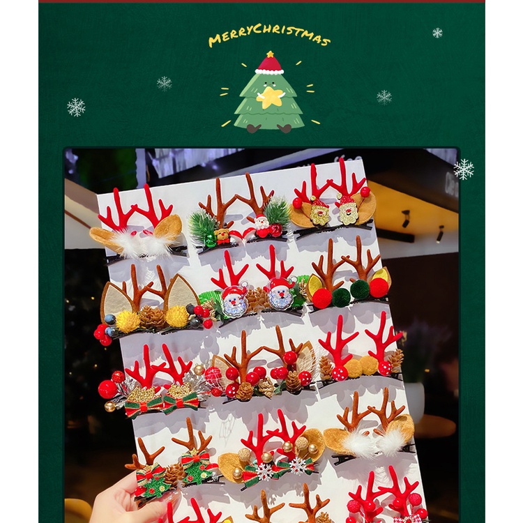 Kẹp Tóc Mái Phong Cách Giáng Sinh Noel Và Năm Mới 2023