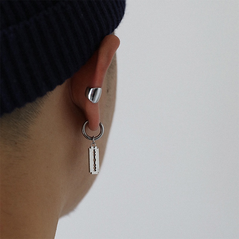 1 Khuyên Tai Tròn Dạng Xích Dài Bằng Thép Không Gỉ Phong Cách Punk Hip Hop Dành Cho Nam Và Nữ