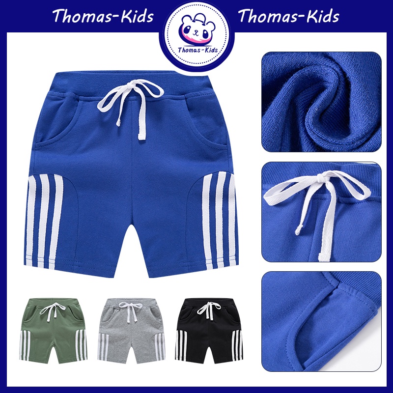 Quần Short Thể Thao 100% Cotton Có Thắt Lưng Co Giãn In Số 1-9 Tuổi Cho Bé Trai