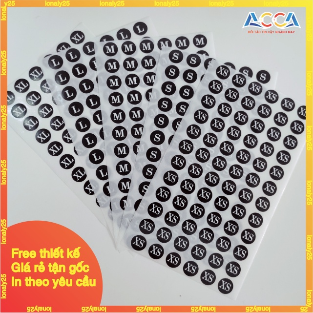 [HÀNG MỚI] 70 TEM DECAL DÁN SIZE QUẦN ÁO _ SIZE DÁN NHIỀU MÀU SẮC_STICKER DÁN SIZE QUẦN ÁO MÀU ĐỎ VÀNG XANH ĐEN TÍM