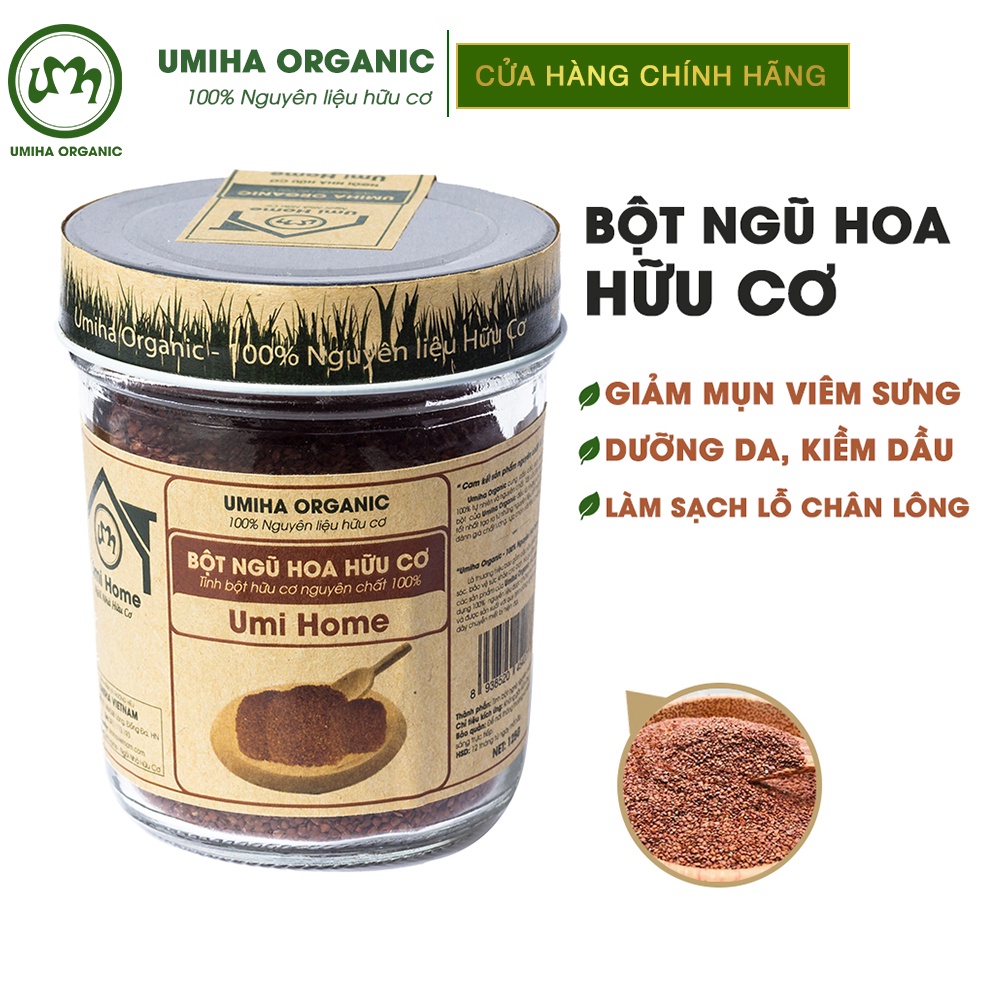 Bột Ngũ Hoa đắp mặt hữu cơ UMIHA nguyên chất | Hygrophila Salicifolia Powder 100% Organic 135g