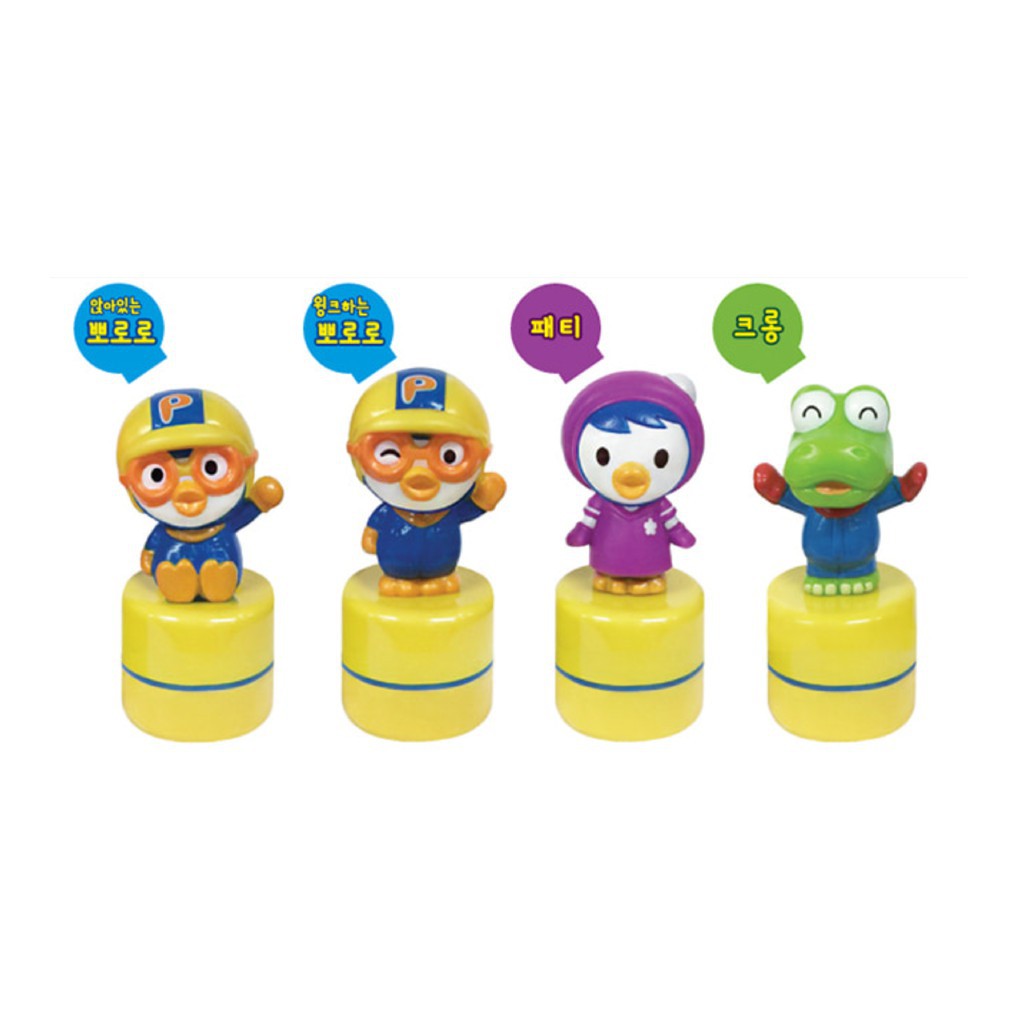 Con Dấu Đồ Chơi (12ea)_Blister  Pororo Toy Stamp (12ea)_Blister 5.4x2.4cm