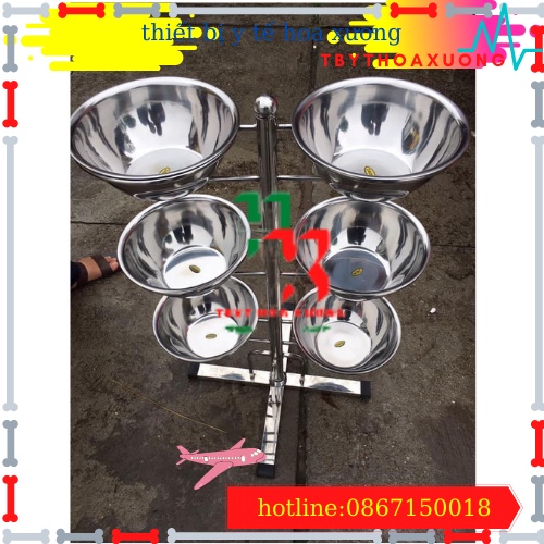 [ Inox Cao Cấp] Cây Bát Nước Inox Dùng Trong Spa + 6 Bát To Sâu 22 cm